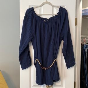 Navy Blue Michael Kors Long Sleeve with rope belt